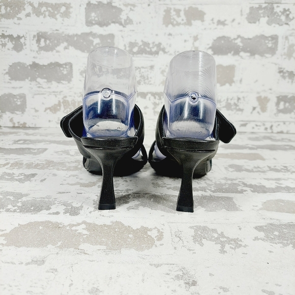 New Open Edit Quincy Black Adjustable Heels Sandals F773 - Picture 4 of 11